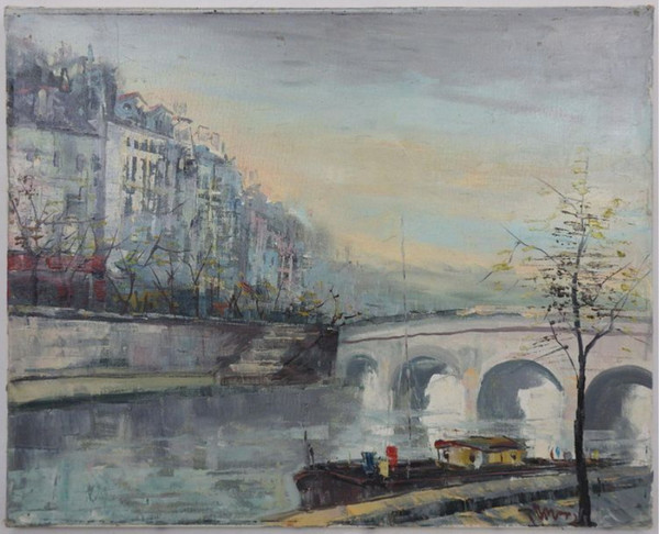 2.147 - École du XX ème siècle. Péniche sur les quais.